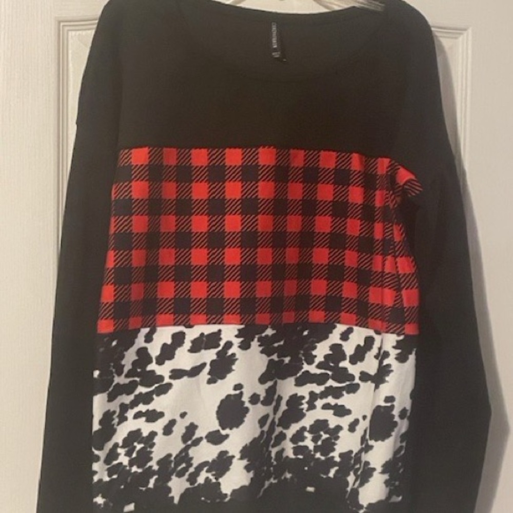 Crazy Train Red Plaid Movin’ On Up Pullover